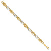14K Two-tone Polished Fancy Double Curb Link Bracelet