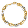 14K Two-tone Polished Fancy Double Curb Link Bracelet