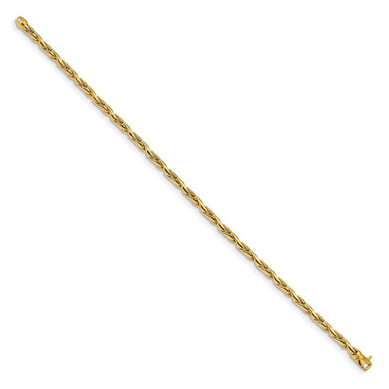 14K Polished 3.25mm Fancy Link 7.5 inch Bracelet