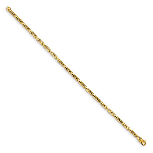 14K Polished 3.25mm Fancy Link 7.5 inch Bracelet