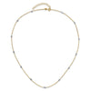 14K and White Rhodium Polished Diamond-cut Discs and Chain 18 inch Station Necklace