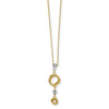 14k Two-tone Polished Love Knots with Diamond-cut Beads 18 inch Necklace