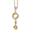 14k Two-tone Polished Love Knots with Diamond-cut Beads 18 inch Necklace