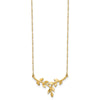 14K Polished Leaves 17 inch Necklace