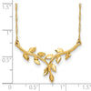 14K Polished Leaves 17 inch Necklace