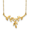 14K Polished Leaves 17 inch Necklace