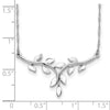 14K White Polished Leaves 17 inch Necklace