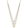14K Tri-color Three Hearts 16 inch Layered Necklace Plus 1 inch Extender
