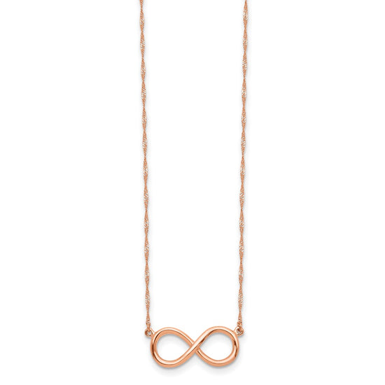 14K Rose Gold Polished Infinity Symbol 16.5 inch Necklace