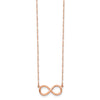 14K Rose Gold Polished Infinity Symbol 16.5 inch Necklace