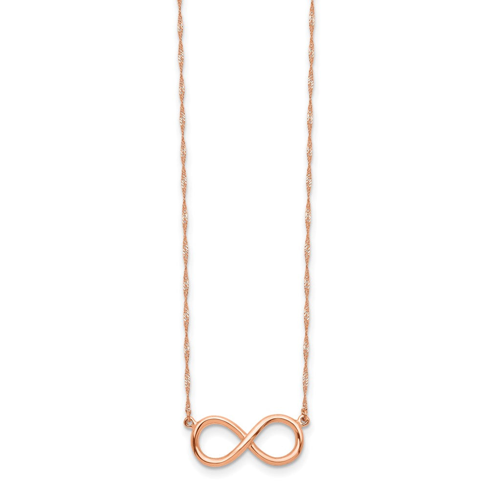 14K Rose Gold Polished Infinity Symbol 16.5 inch Necklace