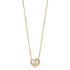 14K Two-Tone CZ Heart-in-Heart 18 inch Necklace Plus 2 inch Extender
