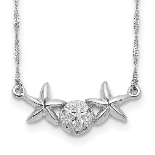 Gold Sand Dollar and Starfish Necklace