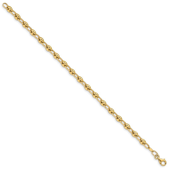 14K Polished Fancy Link 7.5 inch Bracelet
