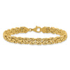 14K Polished 7.75mm Fancy Byzantine Link 8 inch Bracelet