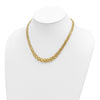 14k Fancy Graduated 7-12mm Flat Byzantine 17.5 inch Necklace
