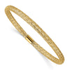 14K 4mm Fancy Woven Mesh Slip-on Stretch Bracelet