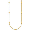 14k Diamond-cut Chain with Satin Oval Beads 18 inch Necklace