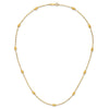 14k Diamond-cut Chain with Satin Oval Beads 18 inch Necklace