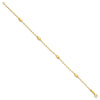 14k Diamond-cut Chain with Satin Oval Beads 7.5 inch Bracelet