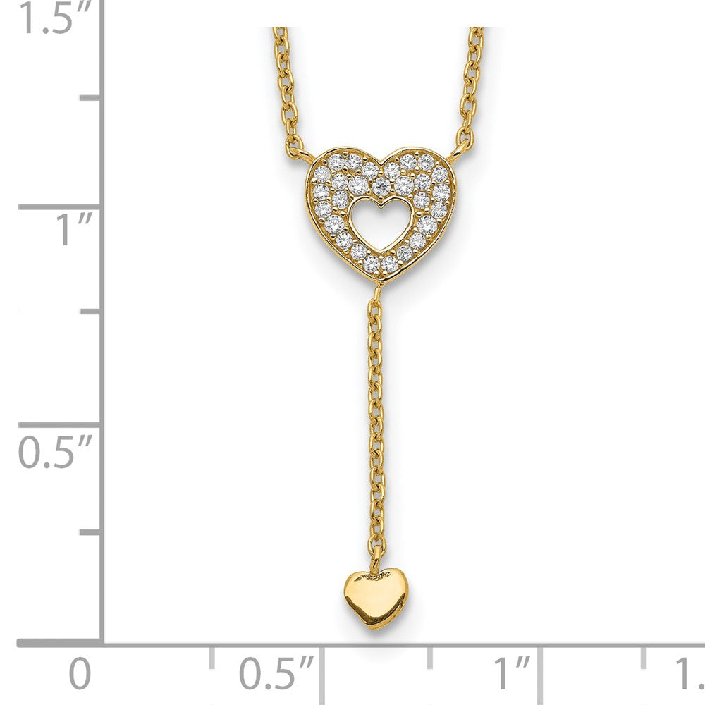 14K Heart with CZs Necklace