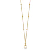 14k 4-5mm White Freshwater Cultured Pearl with Diamond-cut Beads 18 inch Necklace