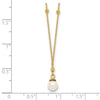 14k 4-5mm White Freshwater Cultured Pearl with Diamond-cut Beads 18 inch Necklace
