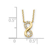 14K Polished Infinity Symbol with CZ 18 inch Necklace Plus 2 inch Extender