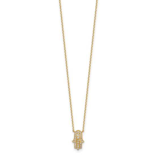 14K Hamas CZ with 2IN EXT Necklace