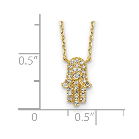 14K Hamas CZ with 2IN EXT Necklace