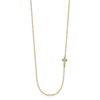 14K Small CZ Cross 18 inch Necklace Plus 2 inch Extender