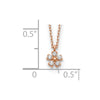 14K Rose Gold CZ Flower w/ 1in ext. Necklace