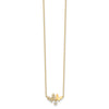 14K Polished CZ Butterflies and Star 18 inch Necklace Plus 2 inch Extender