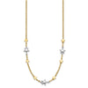 14K Two-Tone Polished Puffed and Flat Stars 17 inch Necklace Plus 1 inch Extender