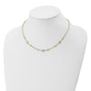 14K Two-Tone Polished Puffed and Flat Stars 17 inch Necklace Plus 1 inch Extender