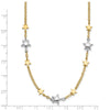 14K Two-Tone Polished Puffed and Flat Stars 17 inch Necklace Plus 1 inch Extender
