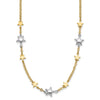 14K Two-Tone Polished Puffed and Flat Stars 17 inch Necklace Plus 1 inch Extender