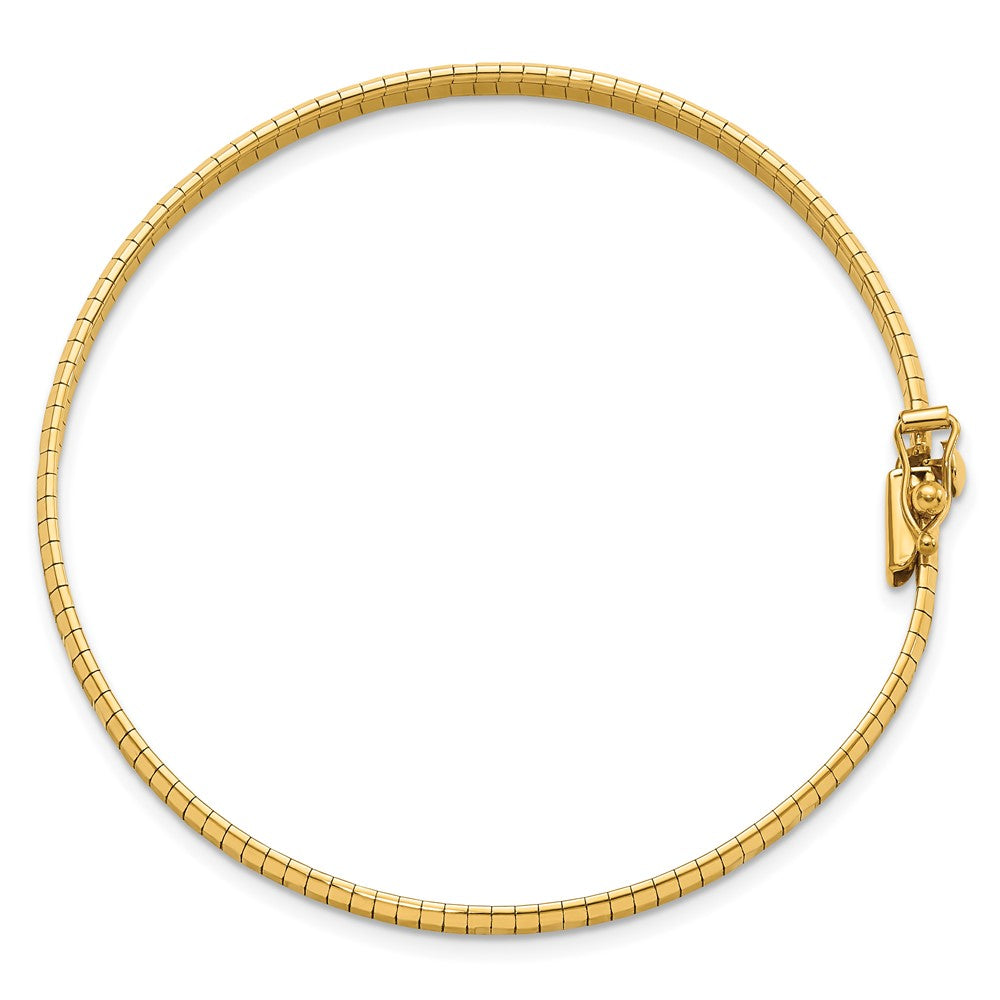 14K Polished and Satin Diamond-cut 4mm 7.5 inch Omega Bracelet