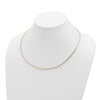14K Polished Diamond-cut 1.25mm 18 inch Round Twisted Omega Necklace Plus 2 inch Heart Chain Extender