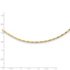 14K Polished Diamond-cut 1.25mm 18 inch Round Twisted Omega Necklace Plus 2 inch Heart Chain Extender