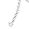 14K White Gold Polished Diamond-cut 1.25mm 18 inch Round Twisted Omega Necklace Plus 2 inch Heart Chain Extender