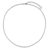 14K White Gold Polished Diamond-cut 1.25mm 18 inch Round Twisted Omega Necklace Plus 2 inch Heart Chain Extender