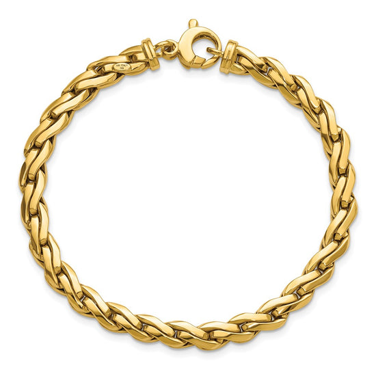 14k Polished 5.5mm Fancy Link 7.5 inch Bracelet