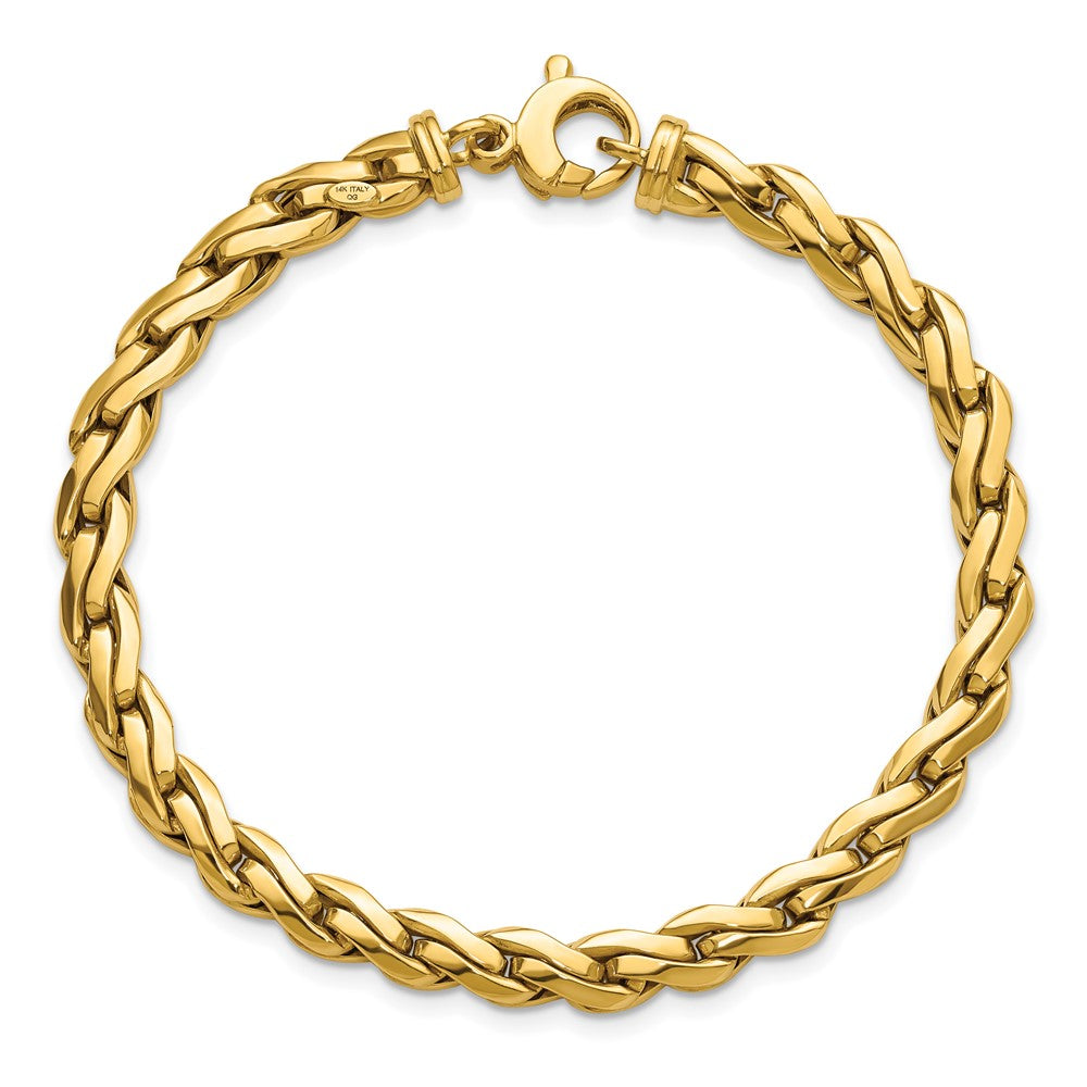 14k Polished 5.5mm Fancy Link 7.5 inch Bracelet