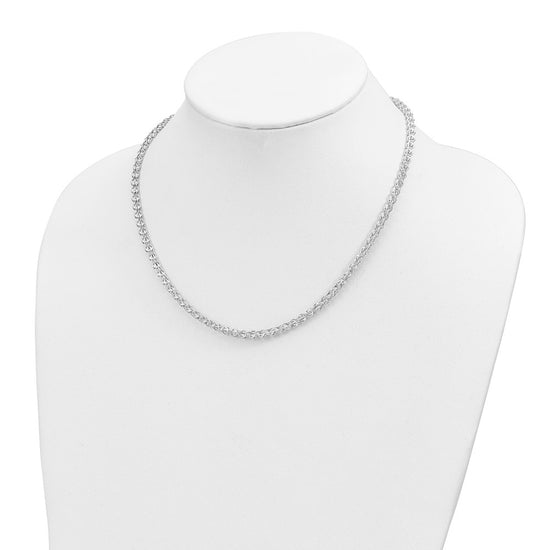 14K White Gold Polished Fancy Link Necklace