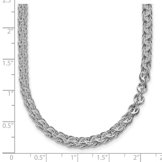 14K White Gold Polished Fancy Link Necklace