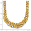 14k Graduated 7-10mm Fancy Byzantine 17.25 inch Necklace