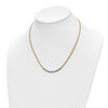 14K and White Rhodium Diamond-cut Twisted Fancy Rope 18 inch Necklace