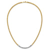 14K and White Rhodium Diamond-cut Twisted Fancy Rope 18 inch Necklace