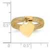 14K 4mm Woven Mesh with Polished Heart Charm Stretch Ring